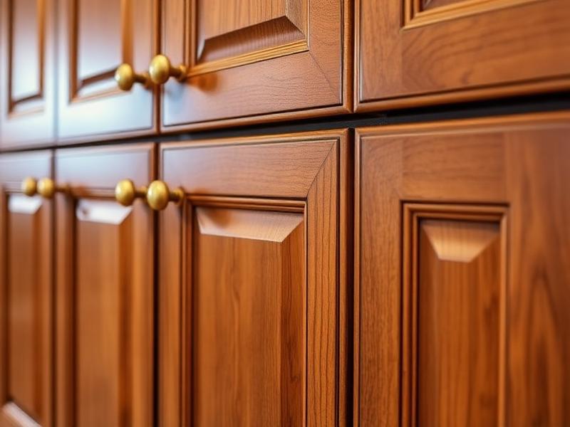 High-end kitchen cabinet refinishing with brass hardware
